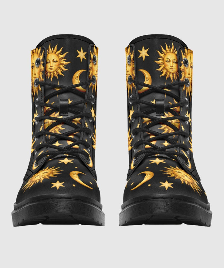 Celestial Sun Moon and Stars Boots - The Pagan Grimoire