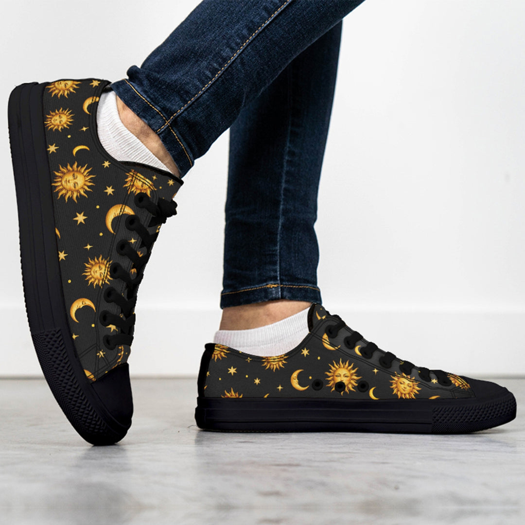 Celestial Sun Moon and Stars Low Tops - The Pagan Grimoire