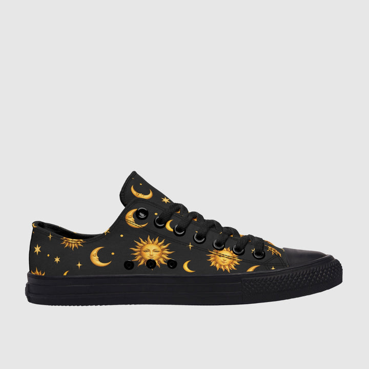 Celestial Sun Moon and Stars Low Tops - The Pagan Grimoire