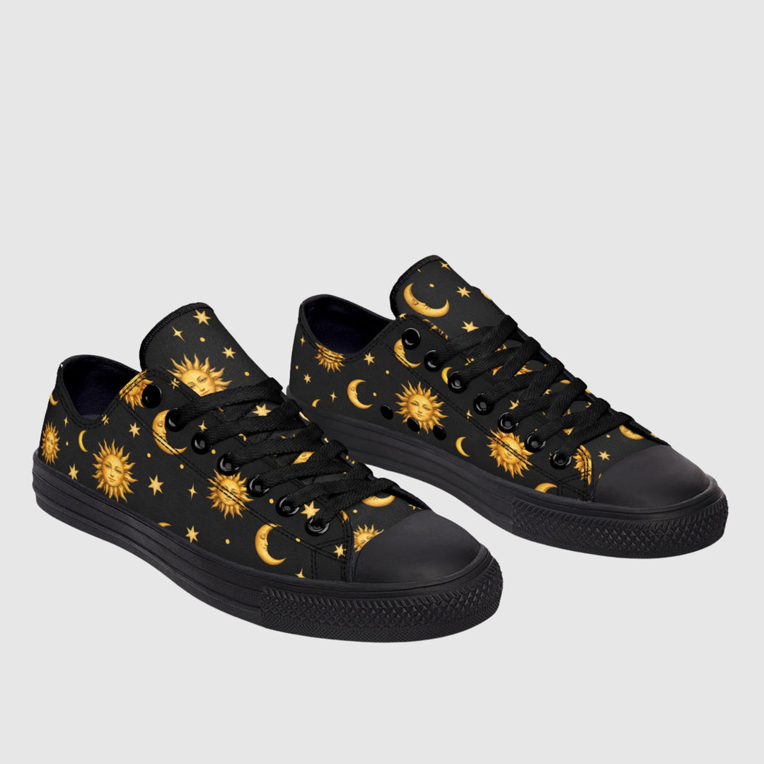 Celestial Sun Moon and Stars Low Tops - The Pagan Grimoire