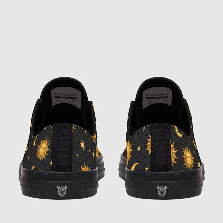 Celestial Sun Moon and Stars Low Tops - The Pagan Grimoire