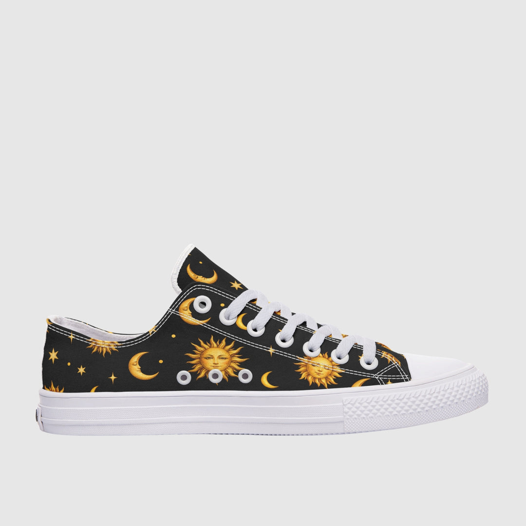 Celestial Sun Moon and Stars Low Tops - The Pagan Grimoire
