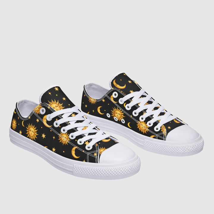 Celestial Sun Moon and Stars Low Tops - The Pagan Grimoire