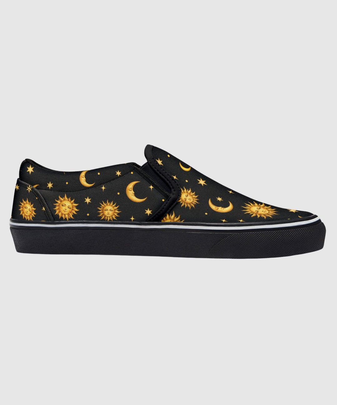 Celestial Sun Moon and Stars Slip On Shoes - The Pagan Grimoire