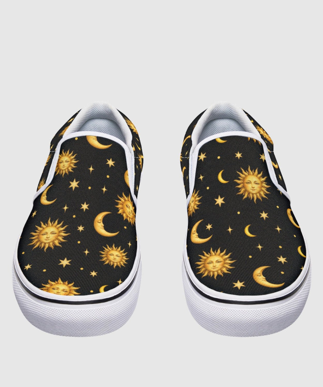 Celestial Sun Moon and Stars Slip On Shoes - The Pagan Grimoire
