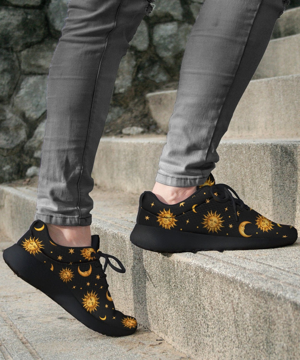Celestial Sun Moon and Stars Sneakers - The Pagan Grimoire