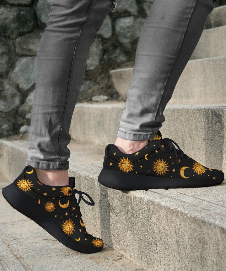 Celestial Sun Moon and Stars Sneakers - The Pagan Grimoire