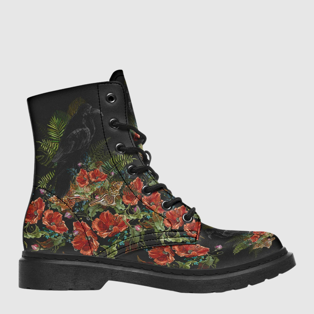 Crimson Raven Combat Boots