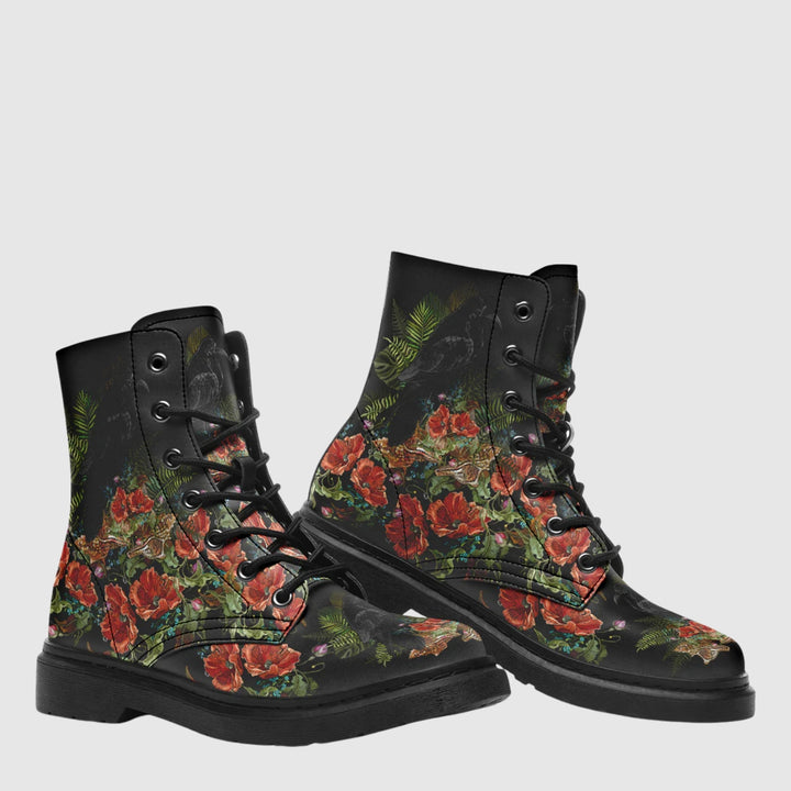 Crimson Raven Combat Boots