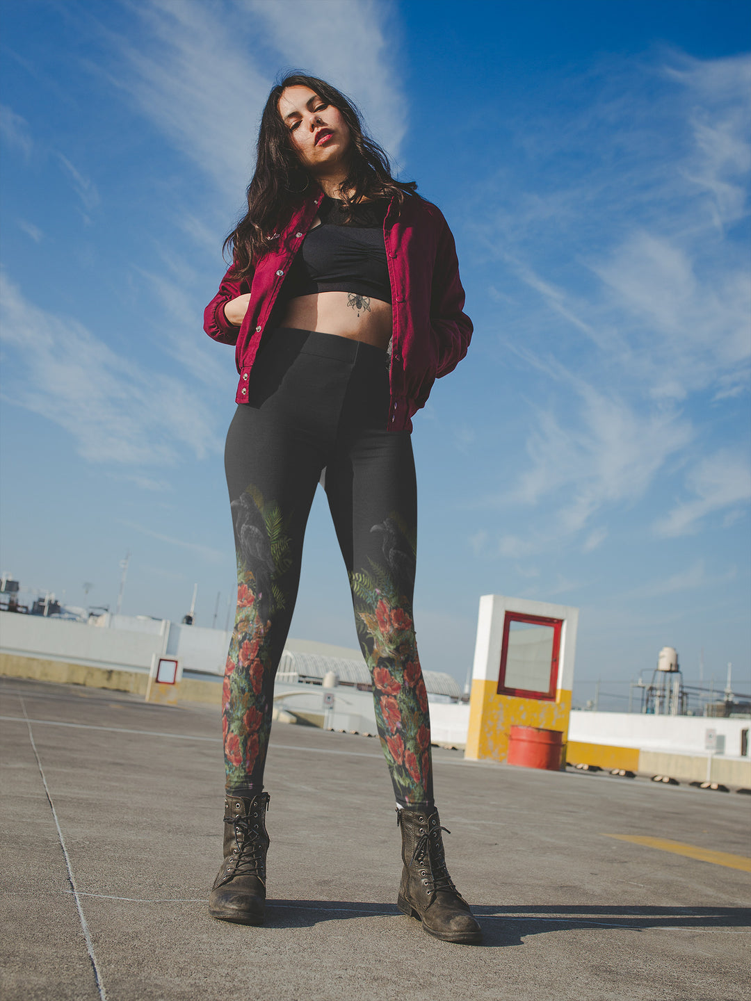 Crimson Raven Leggings - The Pagan Grimoire