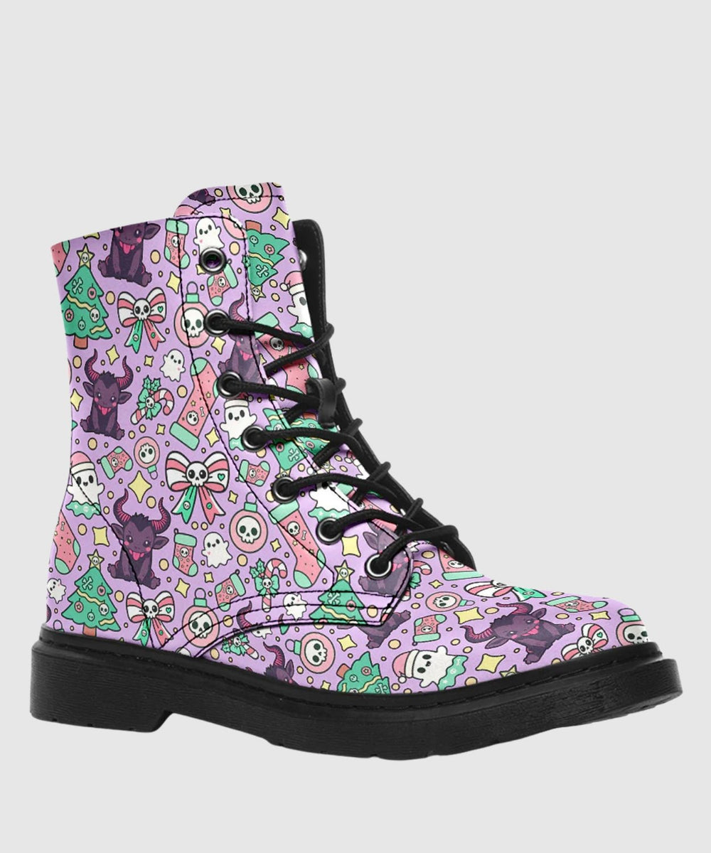 Cute Krampus Combat Boots - The Pagan Grimoire