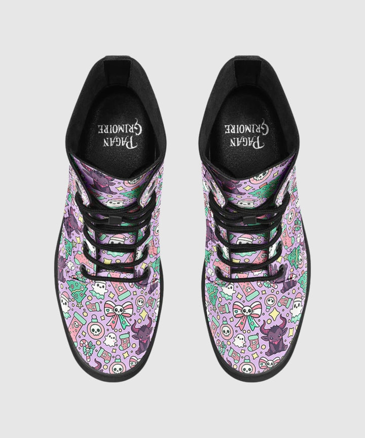 Cute Krampus Combat Boots - The Pagan Grimoire