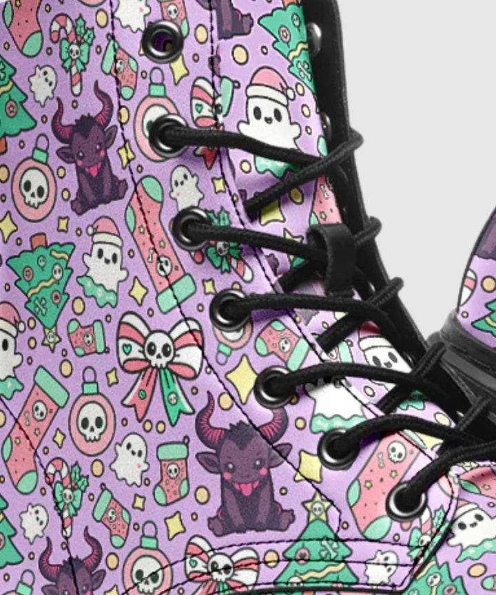 Cute Krampus Combat Boots - The Pagan Grimoire