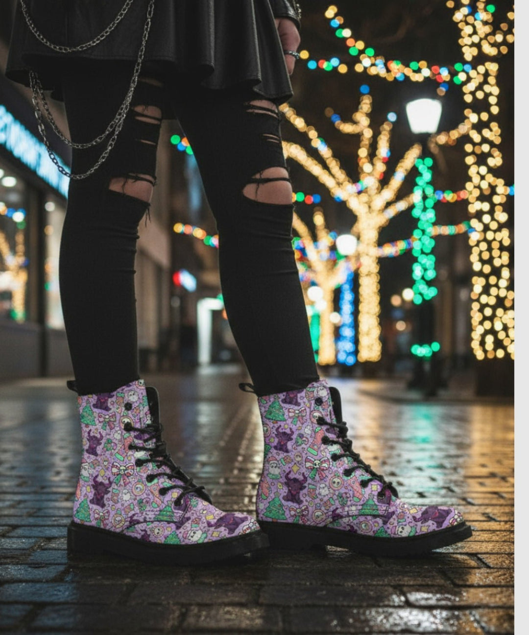 Cute Krampus Combat Boots - The Pagan Grimoire