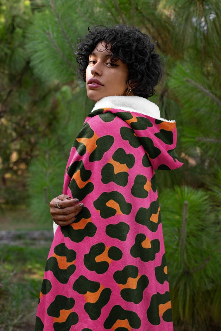 Electric Leopard Hooded Blanket - The Pagan Grimoire