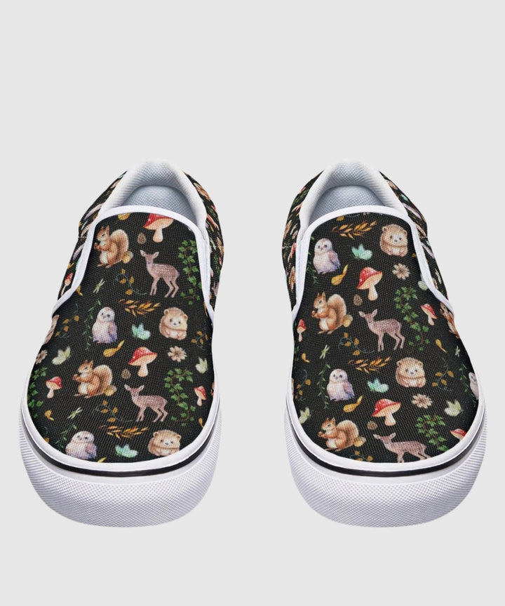 Fall Forest Friends Slip - On Shoes - The Pagan Grimoire
