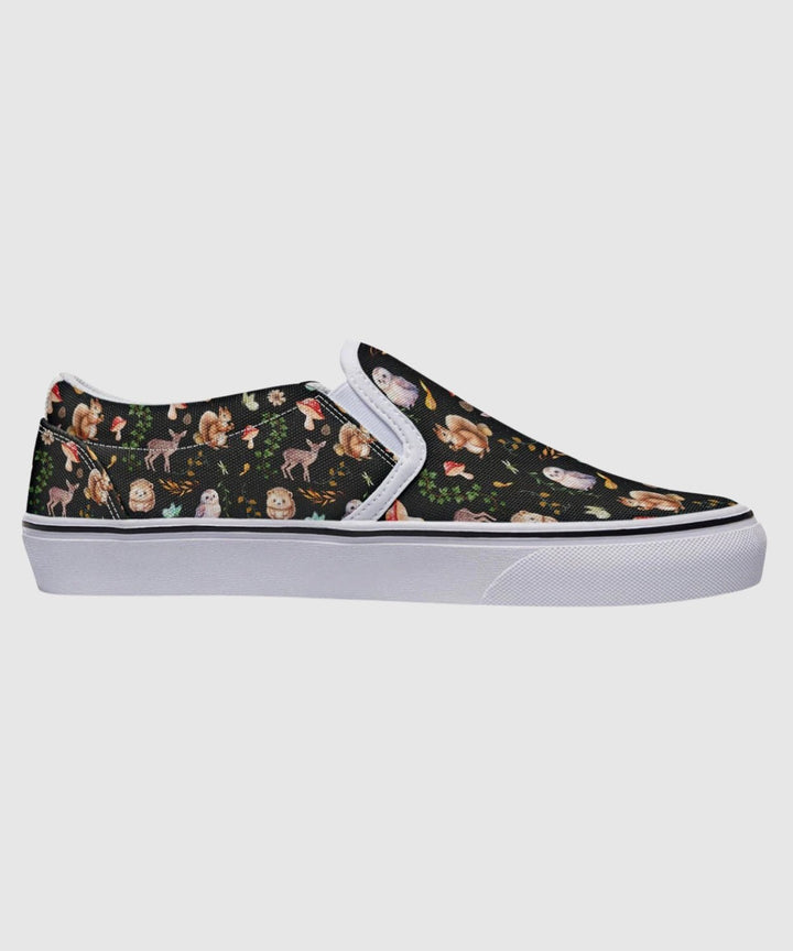 Fall Forest Friends Slip - On Shoes - The Pagan Grimoire