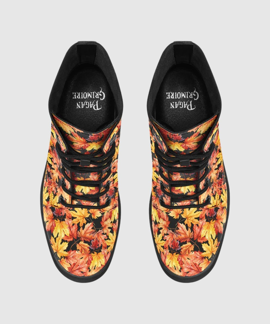 Fall Leaves Combat Boots - The Pagan Grimoire