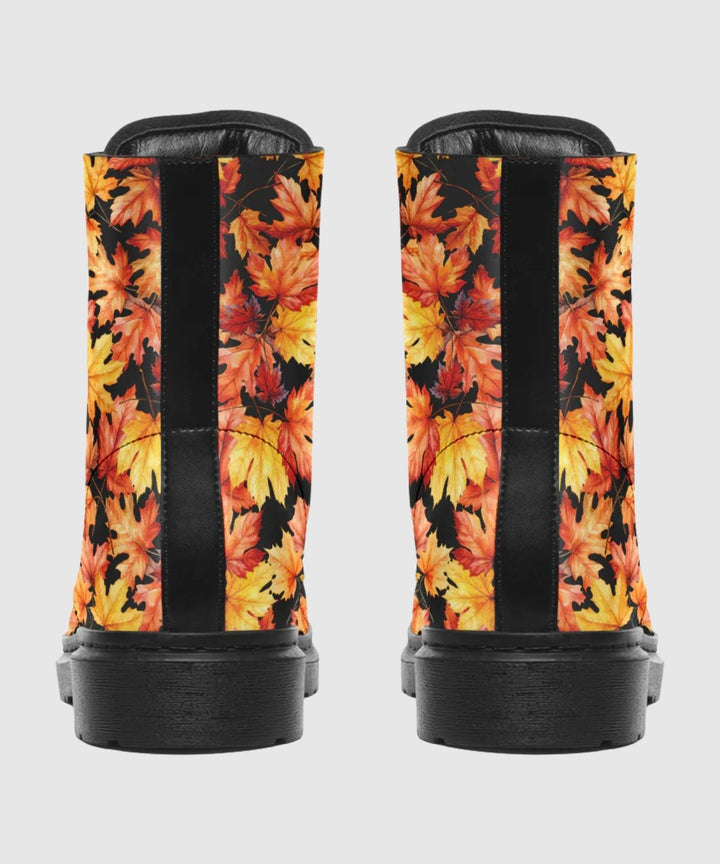 Fall Leaves Combat Boots - The Pagan Grimoire