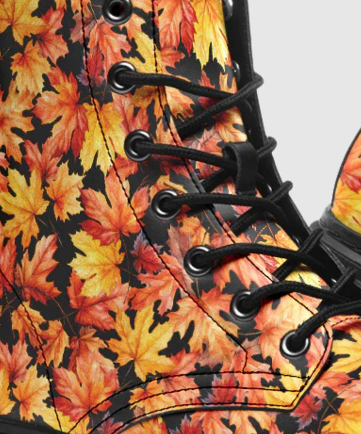 Fall Leaves Combat Boots - The Pagan Grimoire