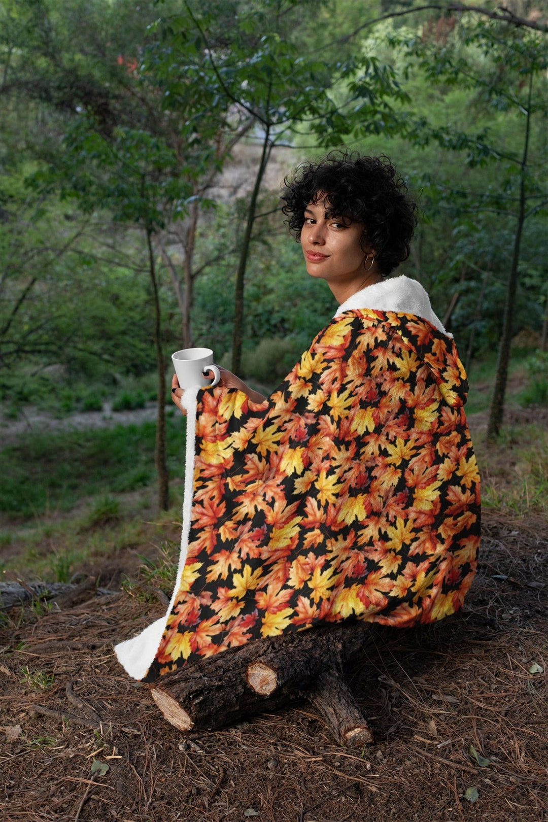 Fall Leaves Hooded Blanket - The Pagan Grimoire