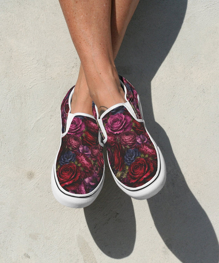 Floral Romantasy Slip On Shoes - The Pagan Grimoire