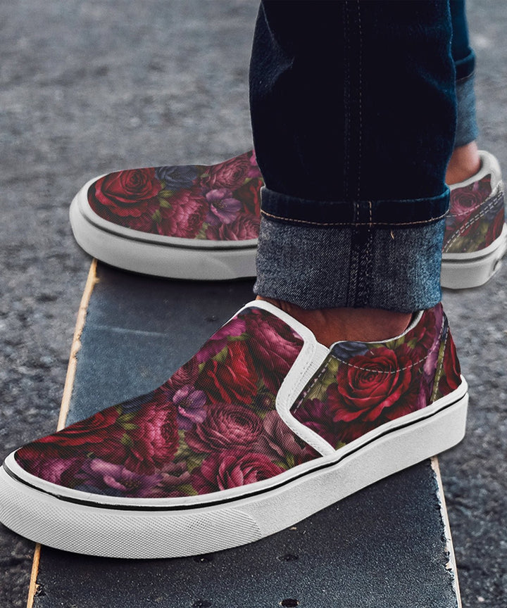 Floral Romantasy Slip On Shoes - The Pagan Grimoire