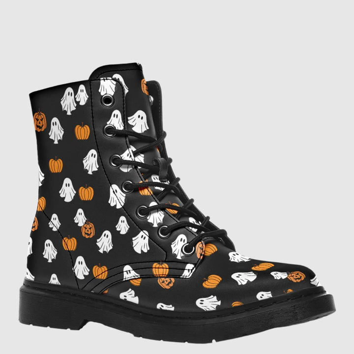 Ghost and Pumpkin Combat Boots