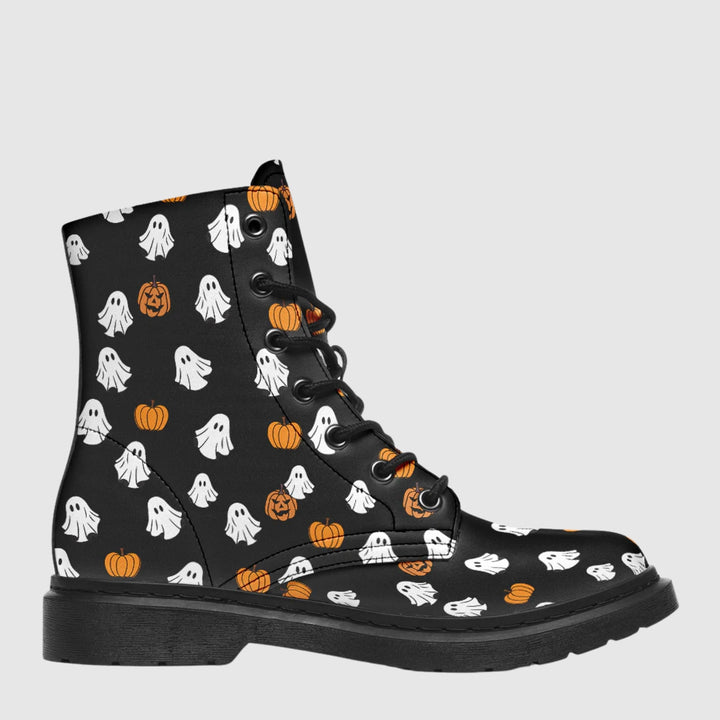 Ghost and Pumpkin Combat Boots