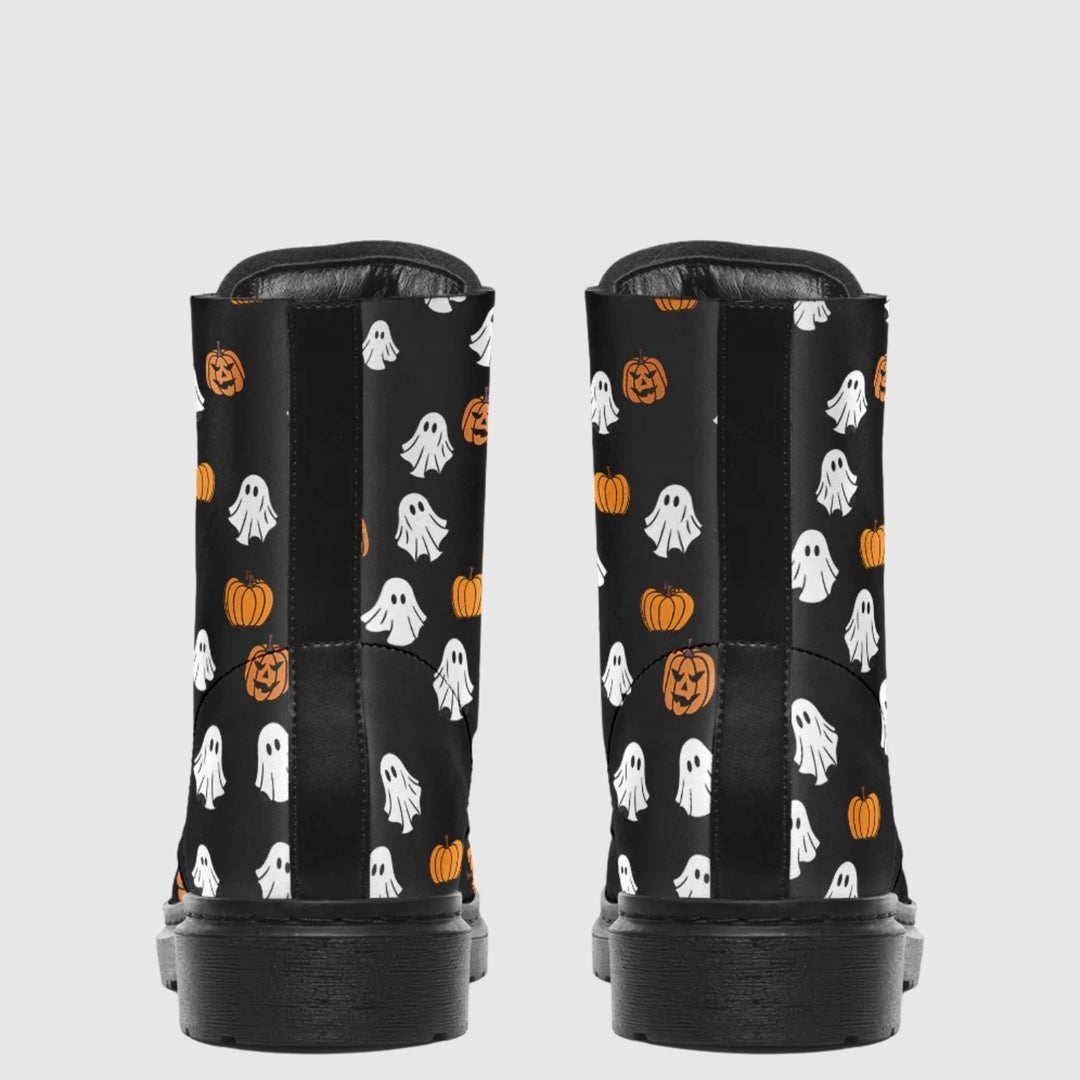 Ghost and Pumpkin Combat Boots
