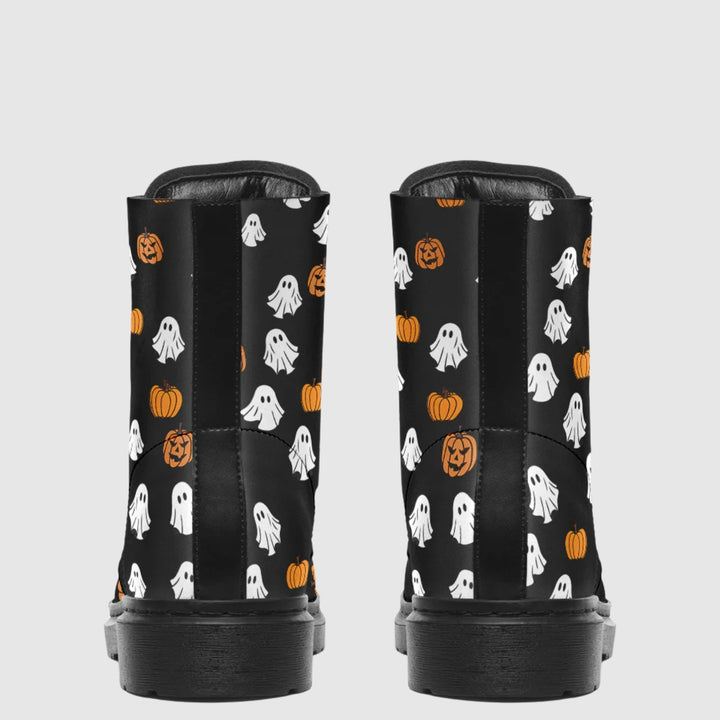 Ghost and Pumpkin Combat Boots