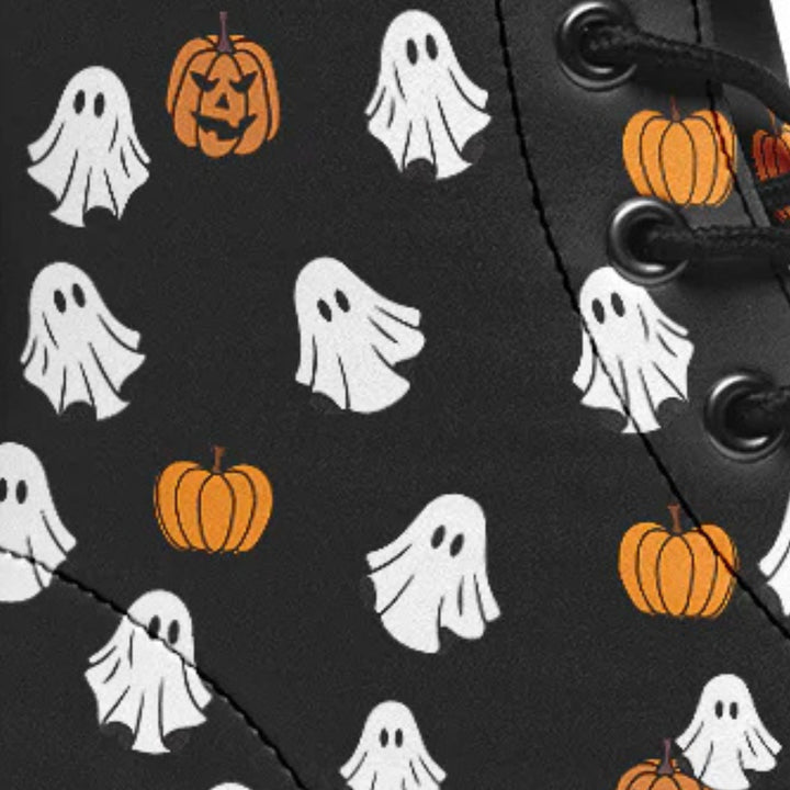 Ghost and Pumpkin Combat Boots