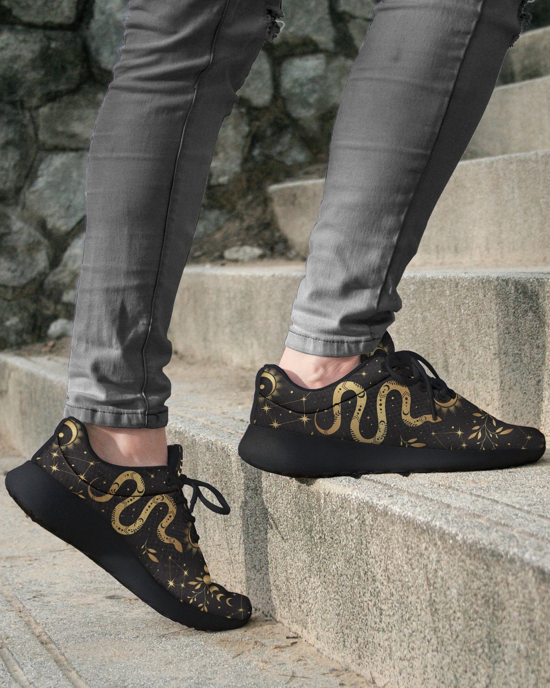Boho Golden Snakes Sneakers - The Pagan Grimoire