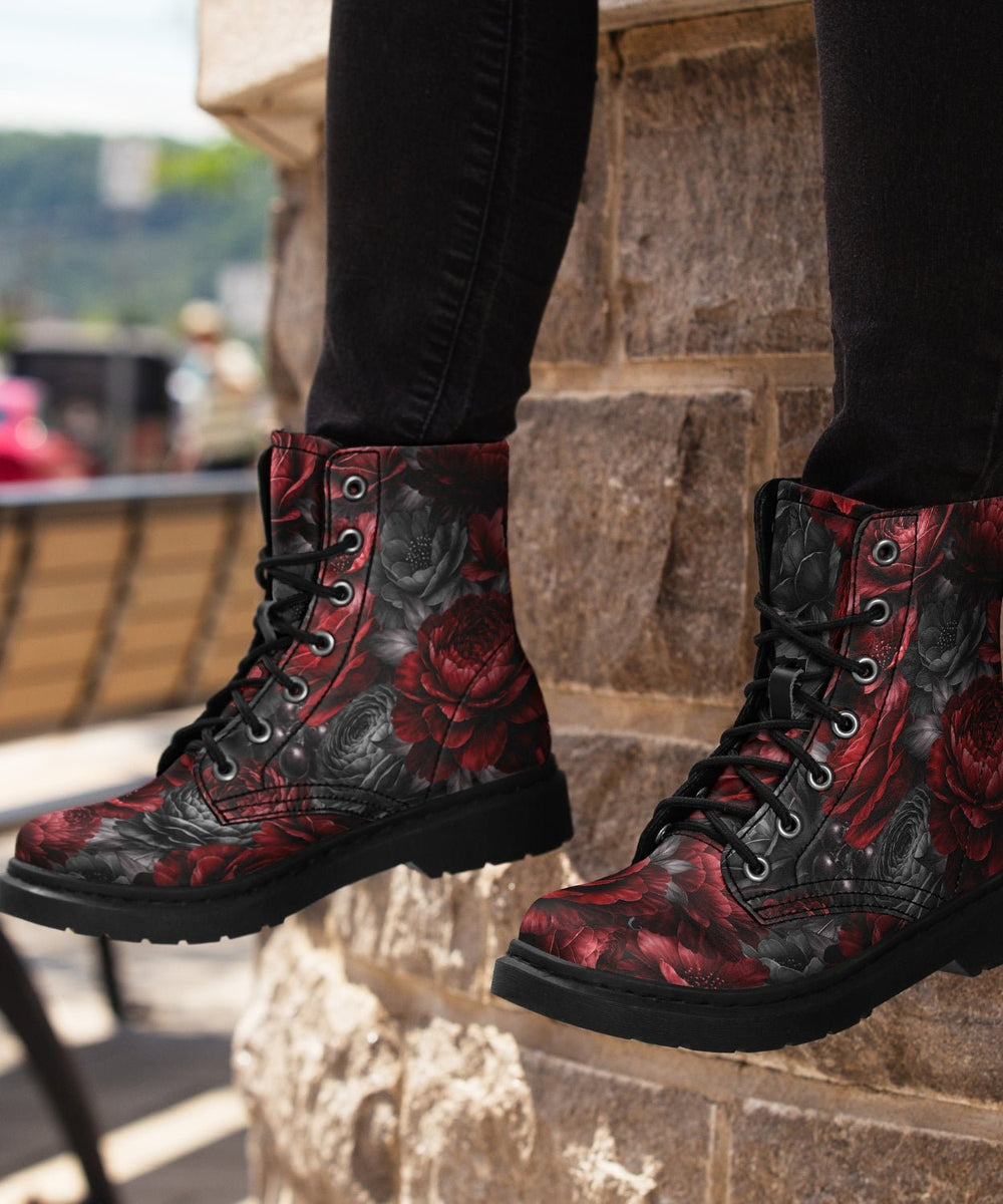 Gothic Floral Romantasy Boots - The Pagan Grimoire