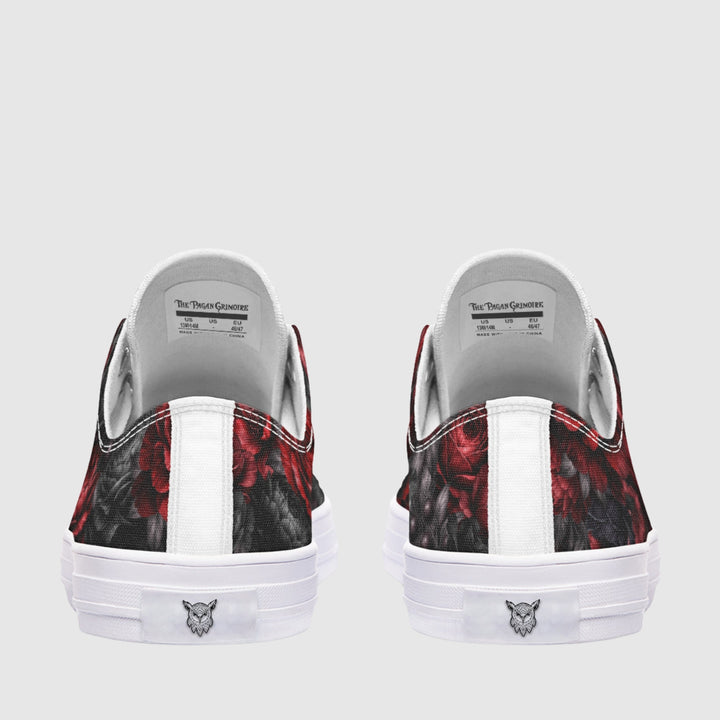 Gothic Floral Romantasy Low Tops - The Pagan Grimoire