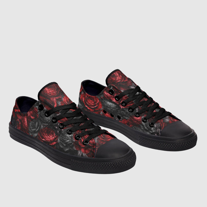 Gothic Floral Romantasy Low Tops - The Pagan Grimoire