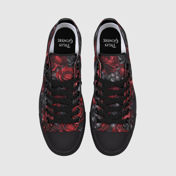 Gothic Floral Romantasy Low Tops - The Pagan Grimoire