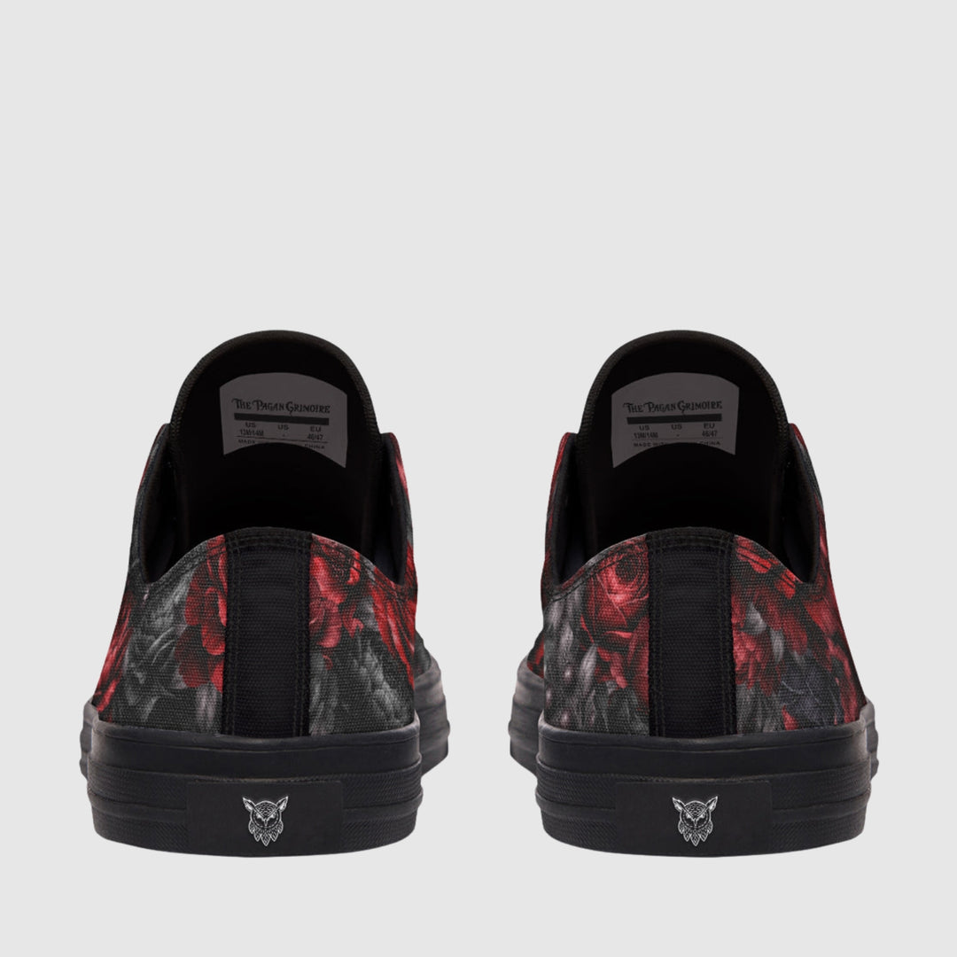 Gothic Floral Romantasy Low Tops - The Pagan Grimoire