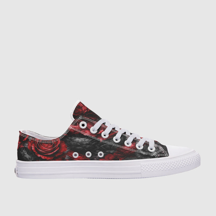 Gothic Floral Romantasy Low Tops - The Pagan Grimoire