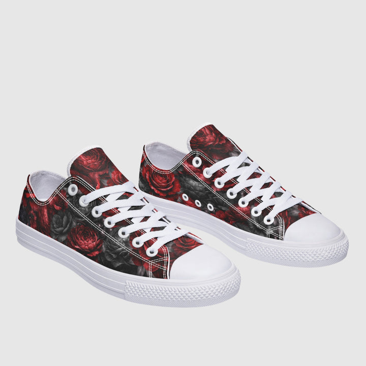 Gothic Floral Romantasy Low Tops - The Pagan Grimoire