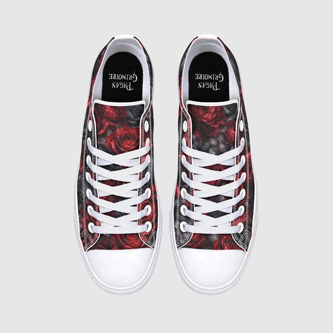 Gothic Floral Romantasy Low Tops - The Pagan Grimoire