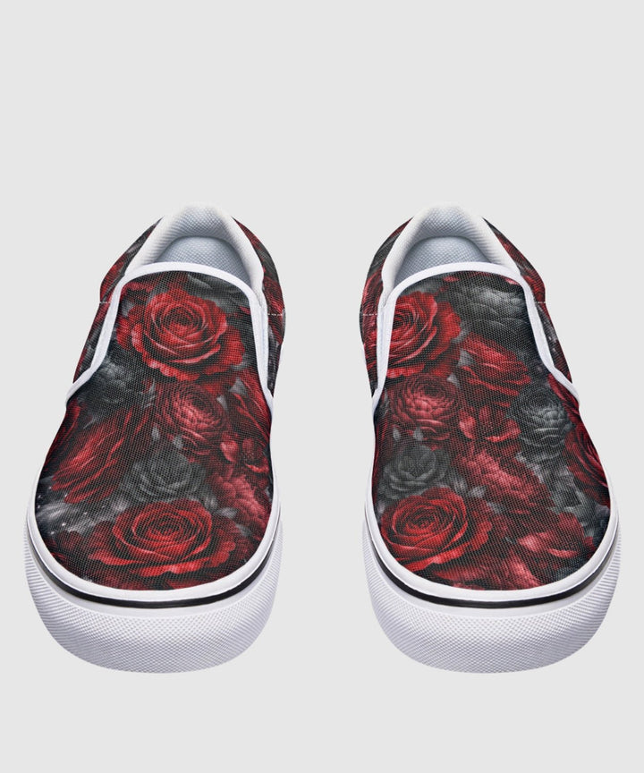 Gothic Floral Romantasy Slip On Shoes - The Pagan Grimoire