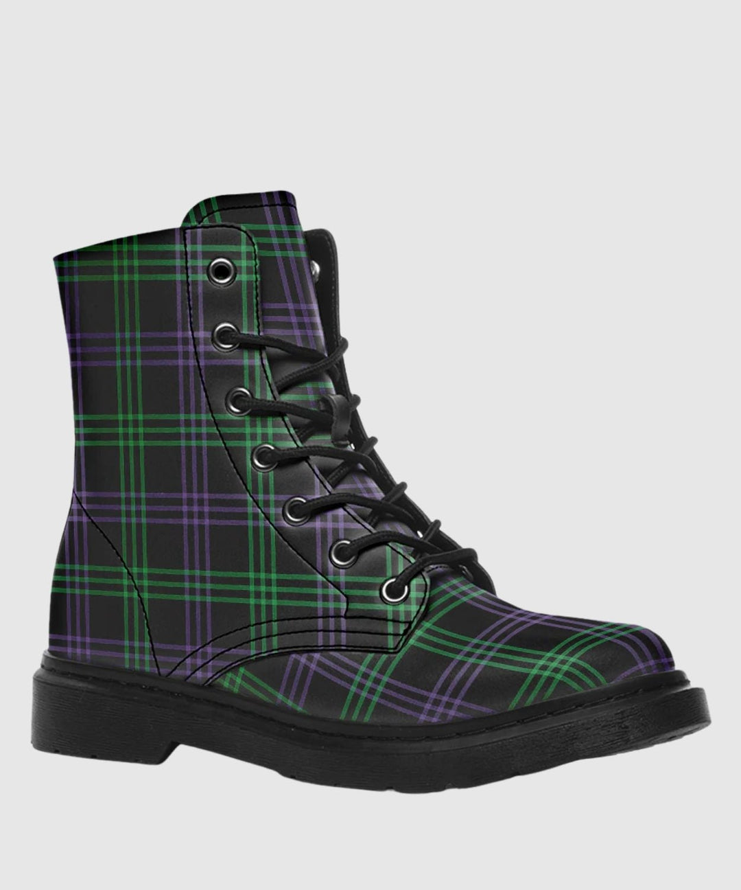 Green and Purple Plaid Boots - The Pagan Grimoire