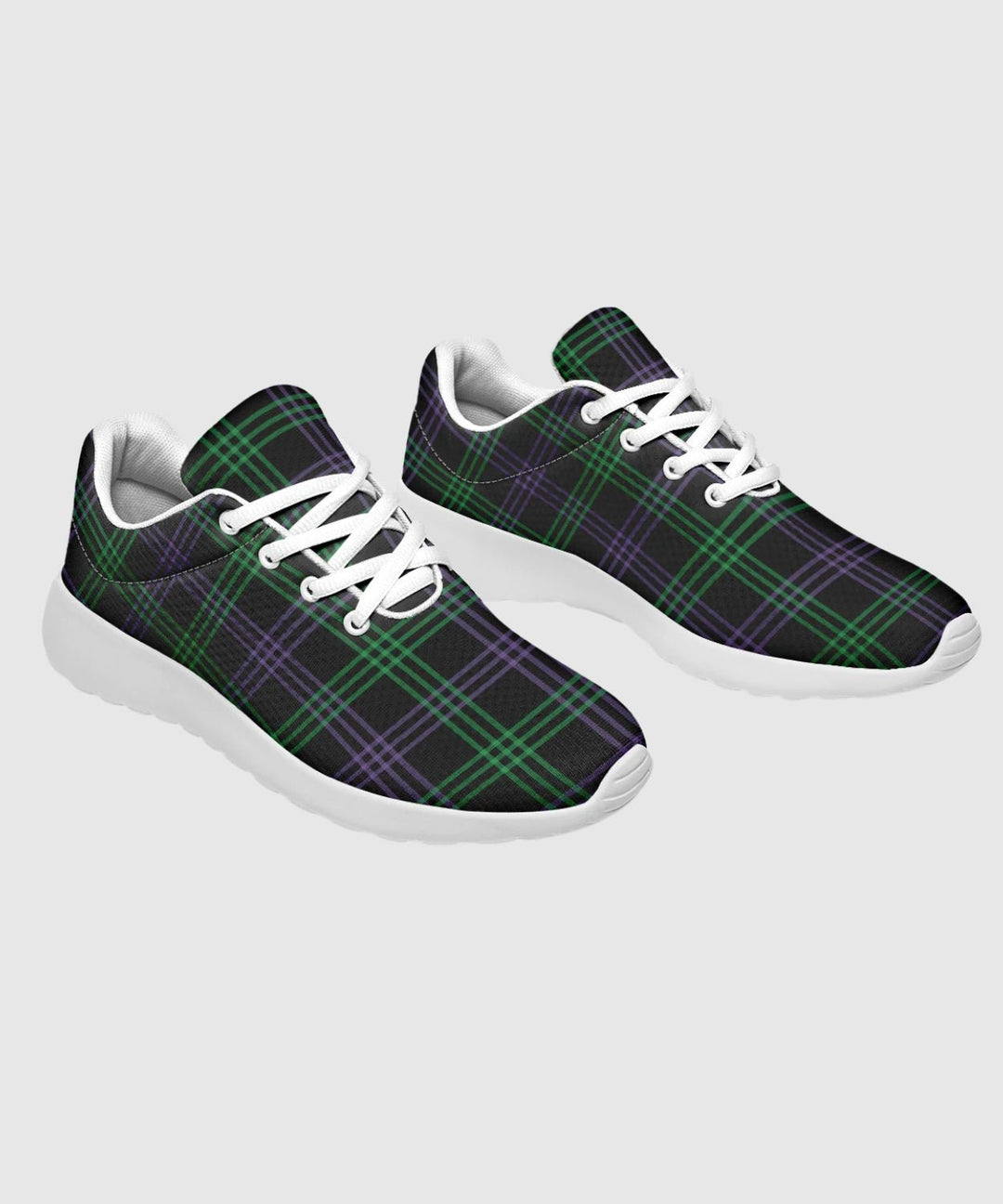 Green and Purple Plaid Sneakers - The Pagan Grimoire