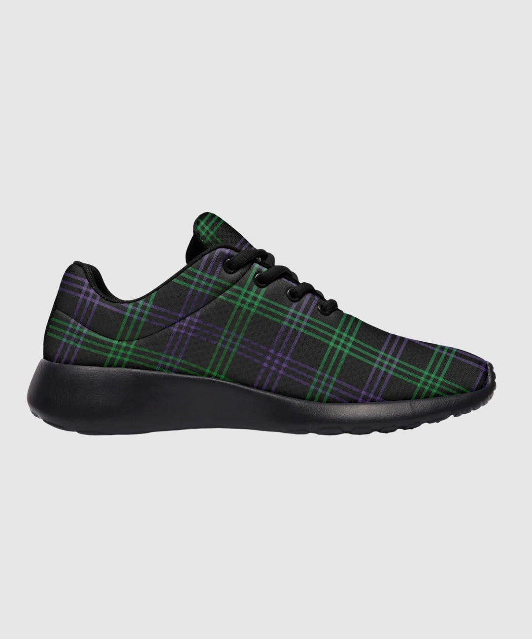 Green and Purple Plaid Sneakers - The Pagan Grimoire