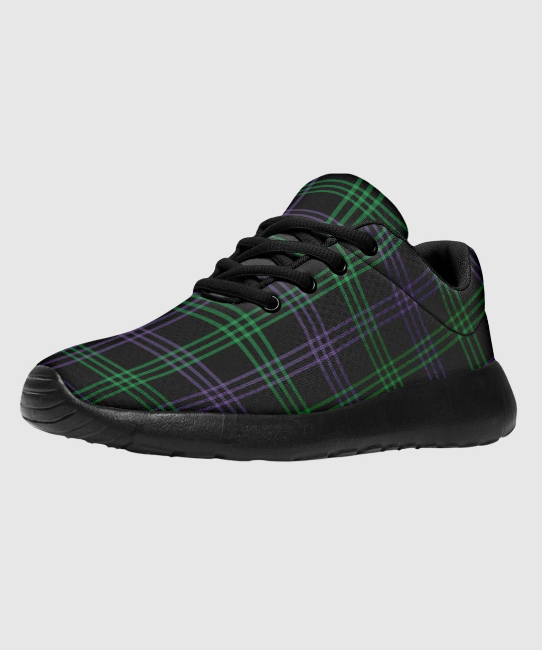 Green and Purple Plaid Sneakers - The Pagan Grimoire