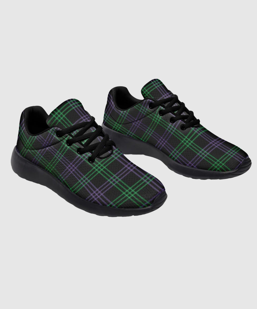 Green and Purple Plaid Sneakers - The Pagan Grimoire