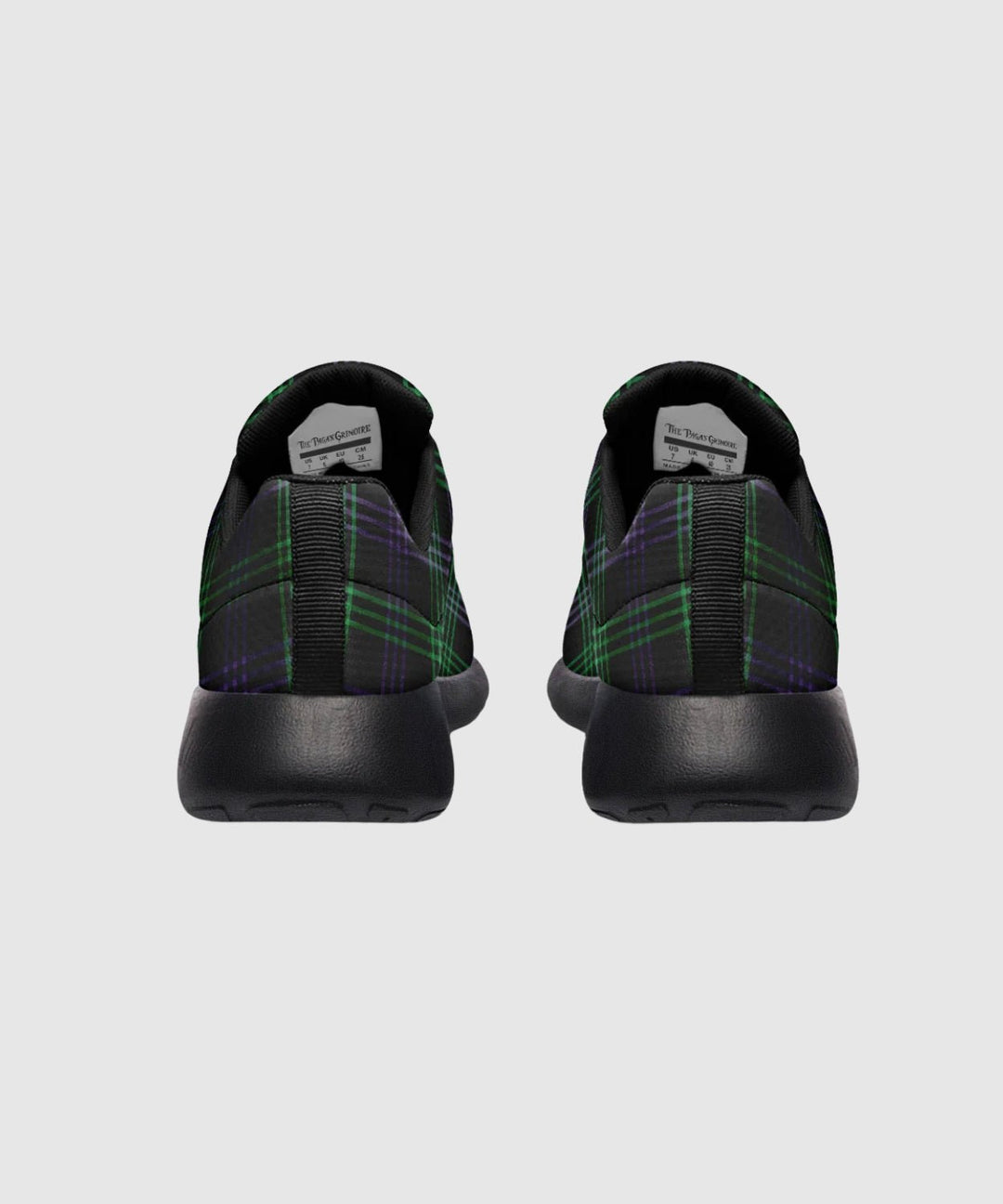 Green and Purple Plaid Sneakers - The Pagan Grimoire
