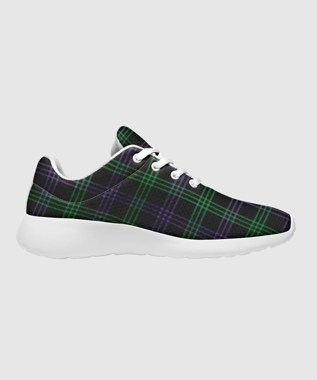 Green and Purple Plaid Sneakers - The Pagan Grimoire