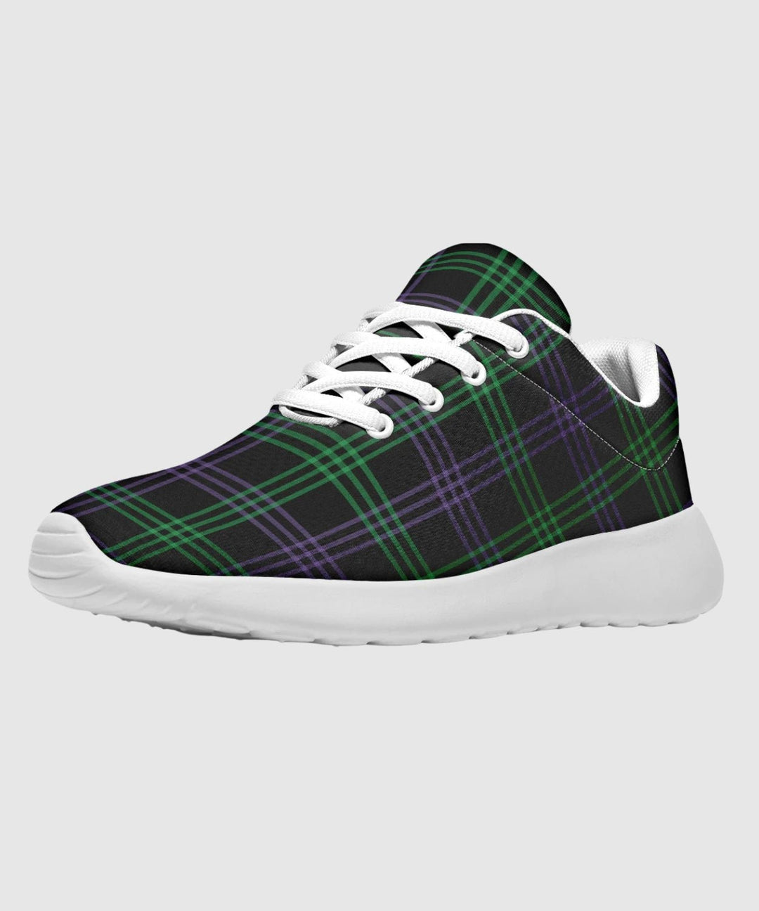 Green and Purple Plaid Sneakers - The Pagan Grimoire